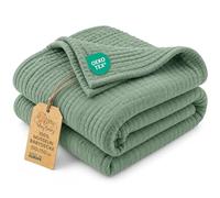 Totsy Baby Manta Muselina bebé algodón 75 x 60 cm - Plaid Gasa Suave Muslin cobija niño Delgada arrullo sábana muselinas mantita Ligera recién Nacido Tejido Transpirable para niños Oeko-Tex Salvia