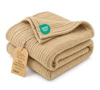 Totsy Baby Manta Muselina bebé algodón 75 x 60 cm - Plaid Gasa Suave Muslin cobija niño Delgada arrullo sábana muselinas mantita Ligera recién Nacido Tejido Transpirable para niños Oeko-Tex Beige