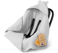 Totsy Baby Manta Muselina de porteo y Saco Universal para Silla de Coche Paseo capazo y Carro 90x90 cm - arrullo cobertor Lavable y Transpirable para Cochecito niños y niñas Oeko-Tex Gris