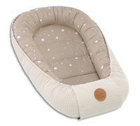 Totsy Baby Nido Bebe Recien Nacido 50x90cm - Reductor Cuna Capullo de colecho ninho para Dormir Gofre de algodón Cuco Ideal para Gondola moisés y Viaje Beige con Estrellas Blancas