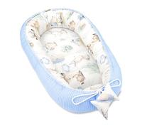 Totsy Baby Nido Bebe Recien Nacido 50x90cm - Reductor Cuna Capullo de colecho ninho para Dormir Gofre de algodón Cuco Ideal para Gondola moisés y Viaje Animales Azul