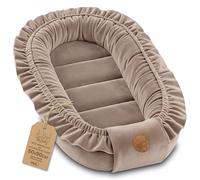 Totsy Baby Nido bebé recién Nacido 90x50 cm - Reductor Cuna Cuco de colecho Minky Winter cálido Capullo Ideal para moisés, góndola y Viaje Terciopelo Beige