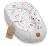 Totsy Baby Reductor de Cuna para Bebé 50x90cm - Nido Recién Nacido Acolchado Algodón Waffle - Nido Bebe Suave Transpirable Acogedor y Mullido para Cuna Moisés Cochecito Viaje 1. Búhos Gris