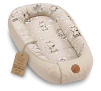 Totsy Baby Reductor de Cuna para Bebé 50x90cm - Nido Recién Nacido Acolchado Algodón Waffle - Nido Bebe Suave Transpirable Acogedor y Mullido para Cuna Moisés Cochecito Viaje Jirafas
