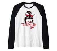Tottenham Girl, Tottenham Girls, bandera británica para mujer Camiseta Manga Raglan