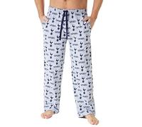 Tottenham Hotspur F.C. Pantalon Pijama Hombre, Pantalones Hombre Pijama Largos, Pijama Hombre Invierno de Algodon, Regalos Originales para Hombre Adolescente (Gris/Azul, L)