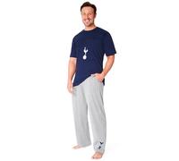 Tottenham Hotspur FC - Conjunto de pijama para hombre, ropa de noche, camiseta de pantalones largos, conjunto de descanso para hombres, adolescentes, Spurs, regalos para hombres, azul/gris, XXXL