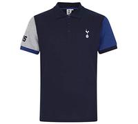 Tottenham Hotspur FC - Polo Oficial para Hombre - con el Escudo del Club - Azul Marino - Mangas en Contraste - Grande