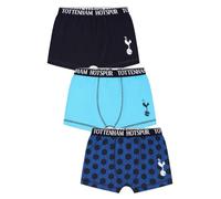 Tottenham Hotspur Paquete de 3 calzoncillos tipo bóxer de algodón para niños, paquete de 3 unidades, ropa interior para niños, azul, 12-13 años