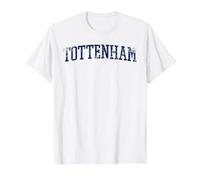 Tottenham N London - Diseño Retro - Clásico Desgastado Vintage Camiseta, Hombre, Blanco, L