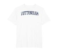 Tottenham N London - Diseño Retro - Clásico Desgastado Vintage Camiseta, Hombre Tallas Grandes, Blanco, 5X Alto