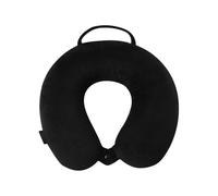 TOTTO - Almohada de Viaje para Cuello, Modelo Jet Pillow, Almohada de Cuello, Memory Foam, Adaptable, Textura Suave, Soporte Ergonómico, Broche para Asegurar la Almohada al Cuello, Estampado Negro