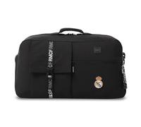 TOTTO - Bolsa de Viaje Cabina Oficial del Real Madrid, Bolsa Deporte Mediana 33 L, Bolsillo Específico para Calzado, Cremallera de Acceso Rápido, Correa de Hombro Ajustable y Removible, Color Negro