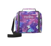 TOTTO - Bolsa Térmica Porta Alimentos 8L, Modelo Resaltador, 25 x 20 x 17 cm, Portameriendas Infantil, Apertura 180º, Asa de Mano, Correa Ajustable, Pasador para Ruedas, Color Star Butterfly Glitter