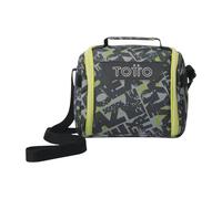 TOTTO - Bolsa Térmica Porta Alimentos 8L, Modelo Resaltador, 25 x 20 x 17 cm, Portameriendas Infantil, Apertura 180º, Asa de Mano, Correa Ajustable, Pasador para Mochila con Ruedas, Color Texgrunge