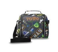 TOTTO - Bolsa Térmica Porta Alimentos 8L, Modelo Resaltador, 25 x 20 x 17 cm, Portameriendas Infantil, Apertura 180º, Asa de Mano, Correa Ajustable, Pasador para Mochila con Ruedas, Color Adventur