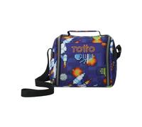TOTTO - Bolsa Térmica Porta Alimentos 8L, Modelo Resaltador, 25 x 20 x 17 cm, Portameriendas Infantil, Apertura 180º, Asa de Mano, Correa Ajustable, Pasador para Mochila con Ruedas, Color Space Blue