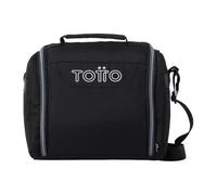 TOTTO - Bolsa Térmica Porta Alimentos 8L, Modelo Resaltador, 25 x 20 x 17 cm, Portameriendas Infantil, Apertura 180º, Asa de Mano, Correa Ajustable, Pasador para Mochila con Ruedas, Color Negro
