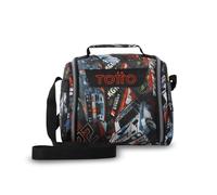 TOTTO - Bolsa Térmica Porta Alimentos 8L, Modelo Resaltador, 25 x 20 x 17 cm, Portameriendas Infantil, Apertura 180º, Asa de Mano, Correa Ajustable, Pasador para Mochila con Ruedas, Color Rally Red
