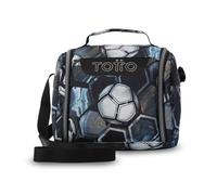 TOTTO - Bolsa Térmica Porta Alimentos 8L, Modelo Resaltador, 25 x 20 x 17 cm, Portameriendas Infantil, Apertura 180º, Asa de Mano, Correa Ajustable, Pasador para Mochila con Ruedas, Color Verat Soccer
