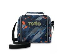 TOTTO - Bolsa Térmica Porta Alimentos 8L, Modelo Resaltador, 25 x 20 x 17 cm, Portameriendas Infantil, Apertura 180º, Asa de Mano, Correa Ajustable, Pasador para Mochila con Ruedas, Color Groove Azul