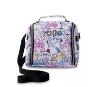 TOTTO - Bolsa Térmica Porta Alimentos 8L, Modelo Resaltador Glitter, 25 x 20 x 17 cm, Portameriendas Infantil, Apertura 180º, Asa de Mano, Correa Ajustable, Pasador Mochila con Ruedas, Color Paws Rosa