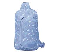 TOTTO - Bolso Bandolera Mujer, Modelo Tracer, Bandolera Tablet 10", Bolso Ipad, Compartimento Principal y Bolsillos Delanteros, Correa Ajustable y Adaptable, Resistente, Estampado Azul Animal Print