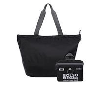 Totto Bolso Shopper Plegable Color Negro-Ramel, Acoplamiento para Mujer, PEQUEÑO