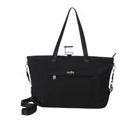 TOTTO - Bolso Tote Bag Mujer, Modelo Madrid, Compartimento Principal con Bolsillo para PC 16", Correa Ajustable y Removible, Gancho para Colgar, Correa para Maleta, Color Negro y Plata