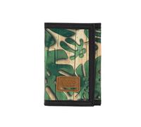 TOTTO - Cartera Juvenil, Modelo Tojal, con Sistema de Bloqueo RFID, con Monedero y 4 Tarjeteros, Tamaño Compacto de 9 x 2.2 cm, Cierre de Solapa, Versátil y Resistente, Estampado Verde