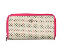 TOTTO - Cartera Mujer, Modelo Upsala, con Sistema de Bloqueo RFID, con 14 Organizadores, Monedero, Billetera y Tarjeteros, Tamaño Compacto, Cierre con Cremallera, Estampado Corazones Multicolor