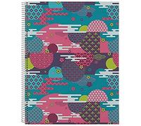 TOTTO - Cuaderno A4 Tapa Durada Forrada, Cuaderno A4 Cuadriculado, 80 Hojas de 90 g, para el Colegio, Instituto o Universidad, Material Escolar, Resistente para el Uso Diario, Estampado Negro y Gris
