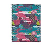 TOTTO - Cuaderno A4 Tapa Durada Forrada, Cuaderno A4 Cuadriculado, 80 Hojas de 90 g, para el Colegio, Instituto o Universidad, Material Escolar, Resistente para el Uso Diario, Estampado Tropical Verde
