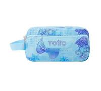 TOTTO - Estuche Escolar 3 Compartimentos, Modelo Agapec, Estuche Grande, Dimensiones 23 x 11.5 x 10.5 cm, Asa Lateral, Tiradores Ergonómicos con PVC, Tejido Resistente, Estampado Polar