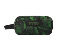 TOTTO - Estuche Escolar 3 Compartimentos, Modelo Agapec, Estuche Grande, Dimensiones 23 x 11.5 x 10.5 cm, Asa Lateral, Tiradores Ergonómicos con PVC, Tejido Resistente, Estampado Jhony Jungle