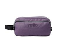TOTTO - Estuche Escolar 3 Compartimentos, Modelo Agapec, Estuche Grande, Dimensiones 23 x 11.5 x 10.5 cm, Asa Lateral, Tiradores Ergonómicos con PVC, Tejido Resistente, Color Morado Glitter