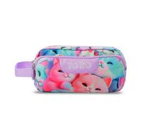 TOTTO - Estuche Escolar 3 Compartimentos, Modelo Agapec, Estuche Grande, Dimensiones 23 x 11.5 x 10.5 cm, Asa Lateral, Tiradores Ergonómicos con PVC, Tejido Resistente, Estampado Mewsy 3D