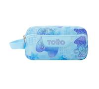 TOTTO - Estuche Escolar 3 Compartimentos, Modelo Agapec, Estuche Grande, Dimensiones 23 x 11.5 x 10.5 cm, Asa Lateral, Tiradores Ergonómicos con PVC, Tejido Resistente, Estampado Polar