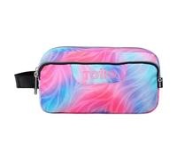 TOTTO - Estuche Escolar 3 Compartimentos, Modelo Agapec, Estuche Grande, Dimensiones 23 x 11.5 x 10.5 cm, Asa Lateral, Tiradores Ergonómicos con PVC, Tejido Resistente, Estampado Fritz Glitter