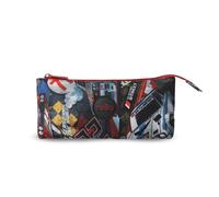 TOTTO - Estuche Escolar 3 Compartimentos, Modelo SKL S, Estuche Compacto y Funcional, 20 x 12 x 11.5 cm, Una Cremallera, Organización Interior, Tejido Resistente y Duradero, Estampado Rally Red