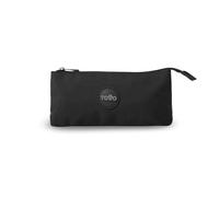 TOTTO - Estuche Escolar 3 Compartimentos, Modelo SKL S, Estuche Grande, Dimensiones 20 x 12 x 11.5 cm, Una Cremallera, Organización Interior, Tejido Resistente y Duradero, Color Negro