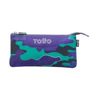 TOTTO - Estuche Escolar 3 Compartimentos, Modelo Tablero, Estuche Grande, Dimensiones 22 x 11 x 3.5 cm, Una Cremallera, Tejido Resistente y Repelente a Líquidos, Estampado Seli