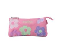 TOTTO - Estuche Escolar 3 Compartimentos, Modelo Tablero, Estuche Grande, Dimensiones 22 x 11 x 3.5 cm, Una Cremallera, Tejido Resistente y Repelente a Líquidos, Estampado Margaly