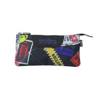 TOTTO - Estuche Escolar 3 Compartimentos, Modelo Tablero, Estuche Grande, Dimensiones 22 x 11 x 3.5 cm, Una Cremallera, Tejido Resistente y Repelente a Líquidos, Estampado Sticky