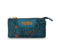 TOTTO - Estuche Escolar 3 Compartimentos, Modelo Tablero, Estuche Grande, Dimensiones 22 x 11 x 3.5 cm, Una Cremallera, Tejido Resistente y Repelente a Líquidos, Estampado Grafer