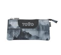 TOTTO - Estuche Escolar 3 Compartimentos, Modelo Tablero, Estuche Grande, Dimensiones 22 x 11 x 3.5 cm, Una Cremallera, Tejido Resistente y Repelente a Líquidos, Estampado Digital Hill