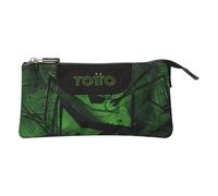 TOTTO - Estuche Escolar 3 Compartimentos, Modelo Tablero, Estuche Grande, Dimensiones 22 x 11 x 3.5 cm, Una Cremallera, Tejido Resistente y Repelente a Líquidos, Estampado Jhony Jungle