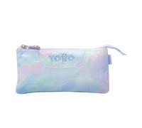 TOTTO - Estuche Escolar 3 Compartimentos, Modelo Tablero, Estuche Grande, Dimensiones 22 x 11 x 3.5 cm, Una Cremallera, Tejido Resistente y Repelente a Líquidos, Estampado Luminia