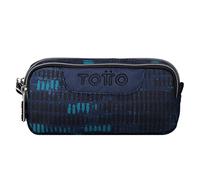 TOTTO , Estuche Escolar Dos Compartimentos Azul Jaspeado Sobre Unisex Niños, Azul (Blue), Pequeño