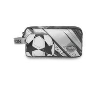 TOTTO - Estuche Escolar Dos Compartimentos, Modelo Champion, Estuche Grande, Dimensiones 24 x 12 x 8 cm, Asa Lateral, con Identificador en Parte Posterior, Compacto y Resistente, Color Negro